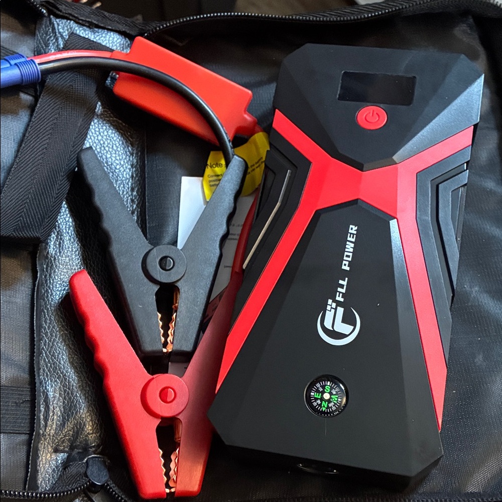 Black and Red Portable Jump Starter